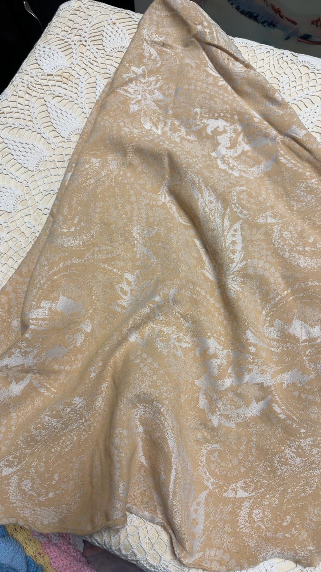 Threshold Paisley Damask Tablecloth-Round - Image 1