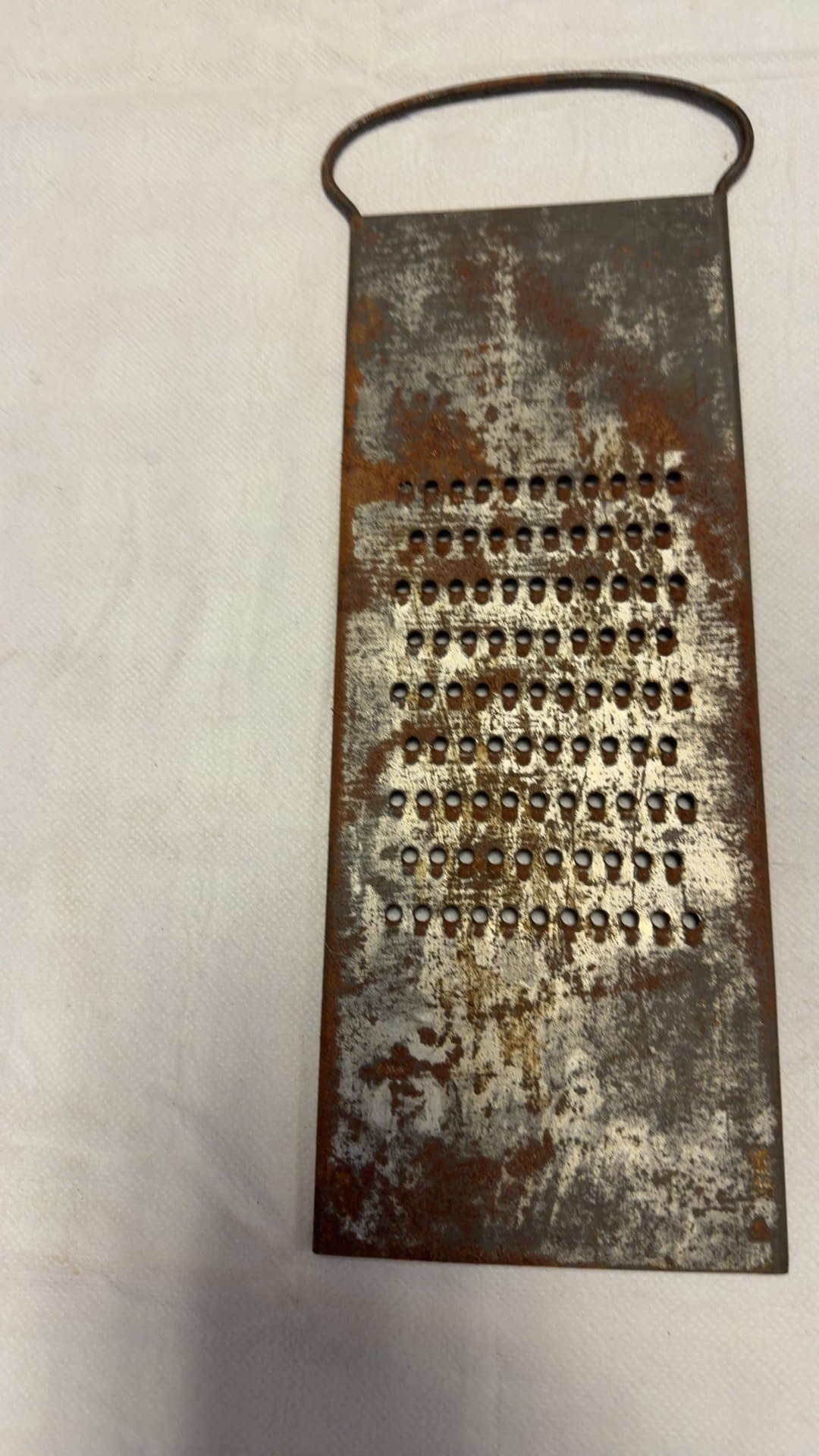 Vintage Metal Flat Hand Cheese Grater - Image 1