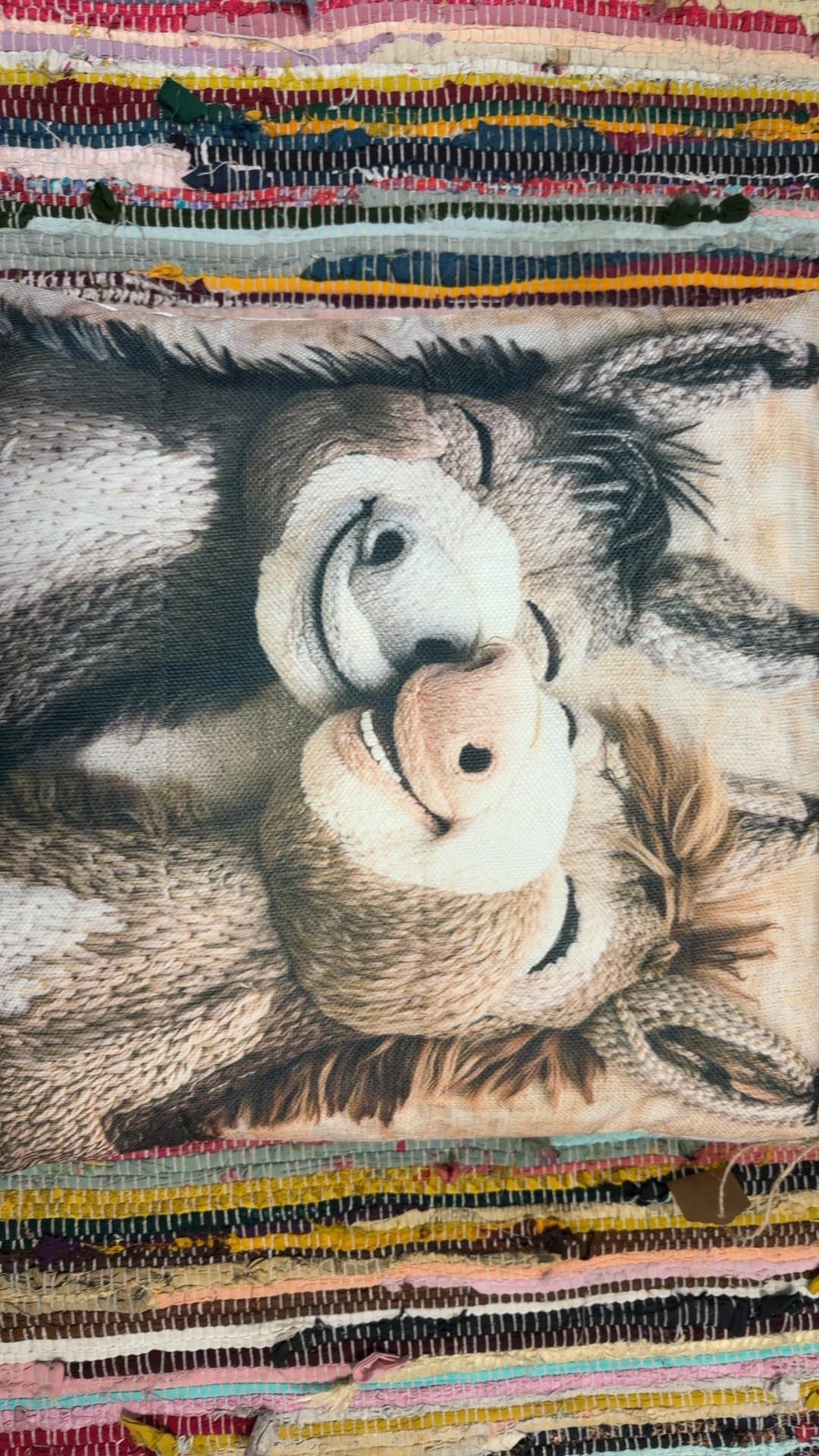 Woven Textile with Donkey Design - Image 1