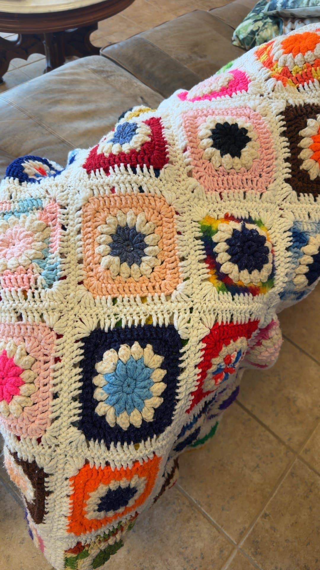 Handmade Crochet Granny Square Blanket - Image 1