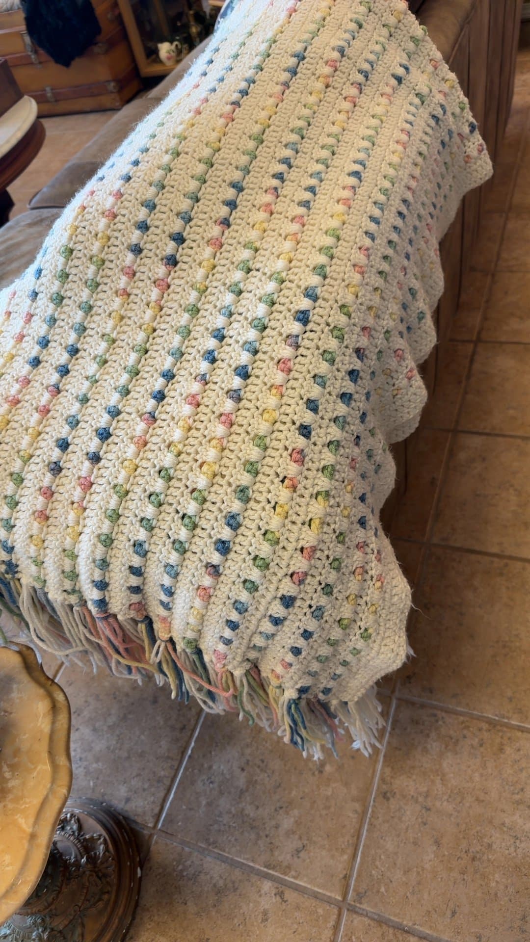 Handmade Multicolor Woolen Blanket - Image 1