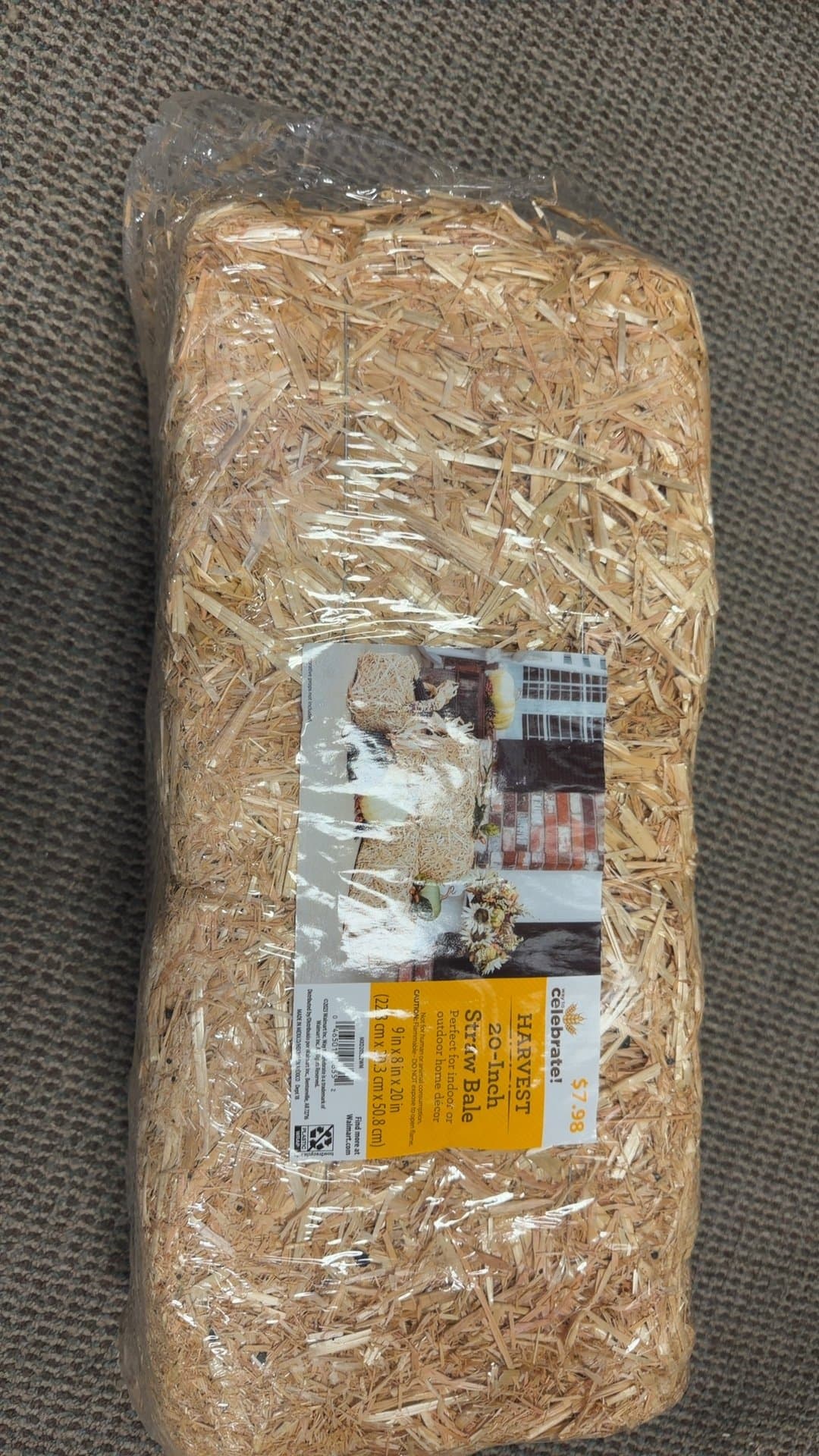 Way To Celebrate! Harvest 20-Inch Decorative Straw Bale - Image 1