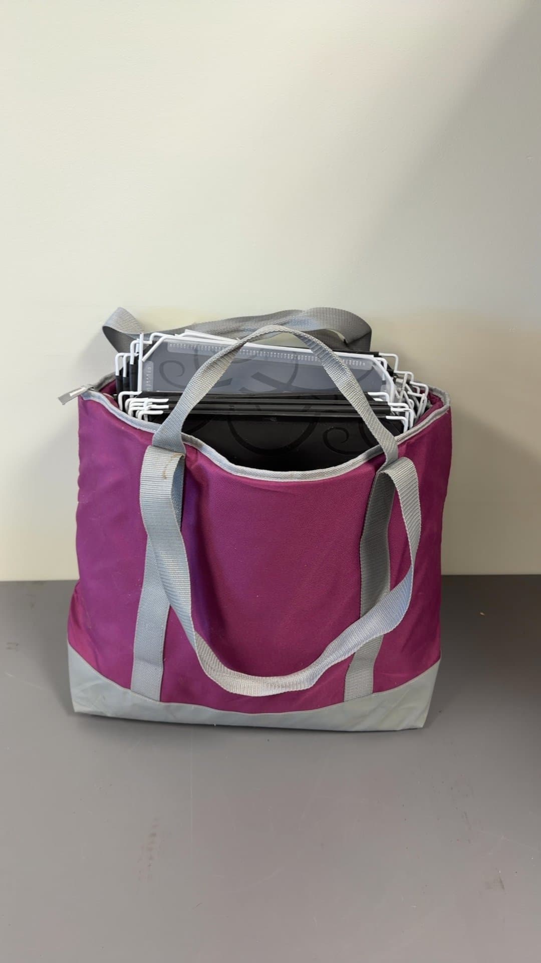 Portable File Tote Bag with Hanging Paper Storage Folders - Image 1