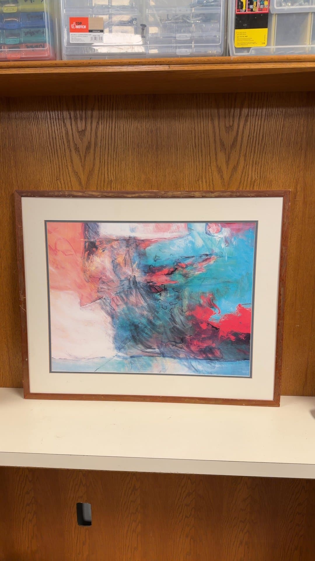 Framed Abstract Expressionist Artwork - Image 1