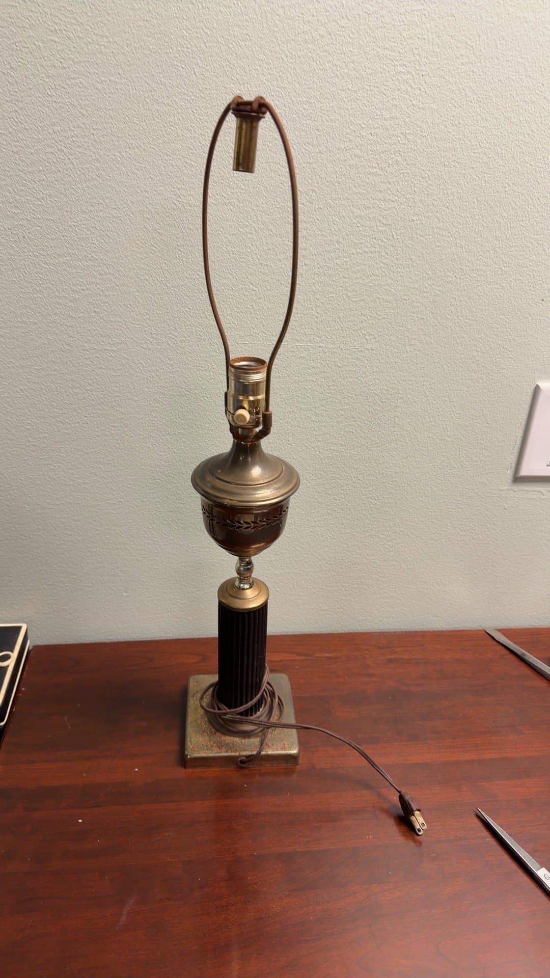 Vintage Brass Table Lamp - Image 1