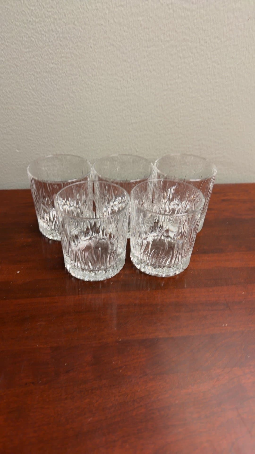 Set of 5 Textured Glass Tumblers - Image 1