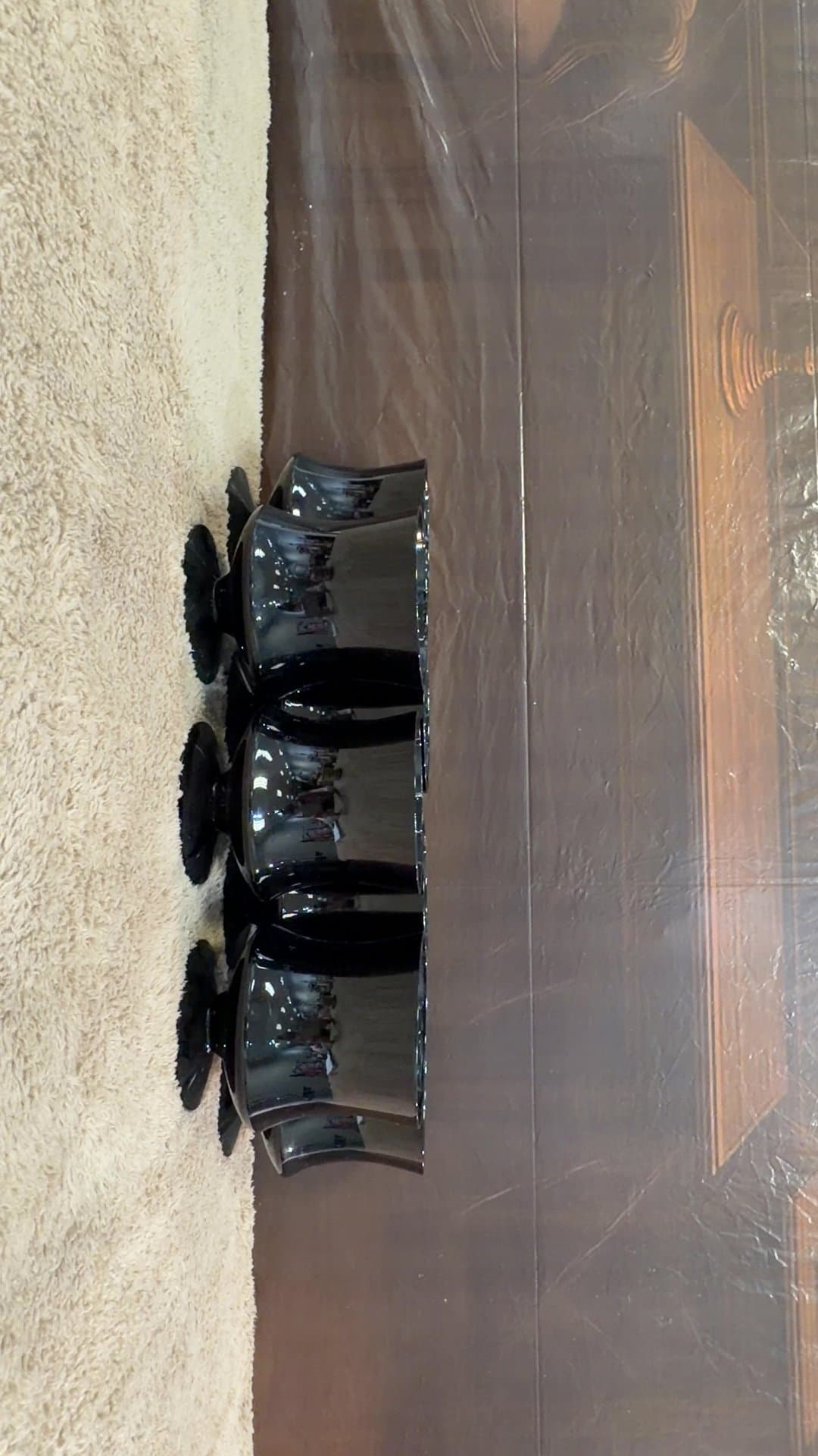 Seneca Glass Company Black Amethyst Footed Tumblers/Goblets - Set of 7 - Image 1