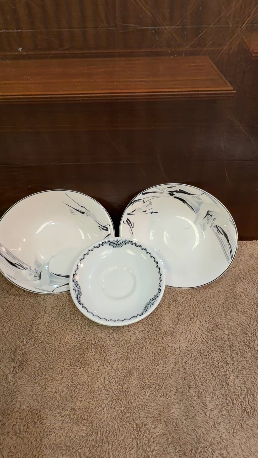 Assorted Ceramic Bowls and Saucer Set - Image 1