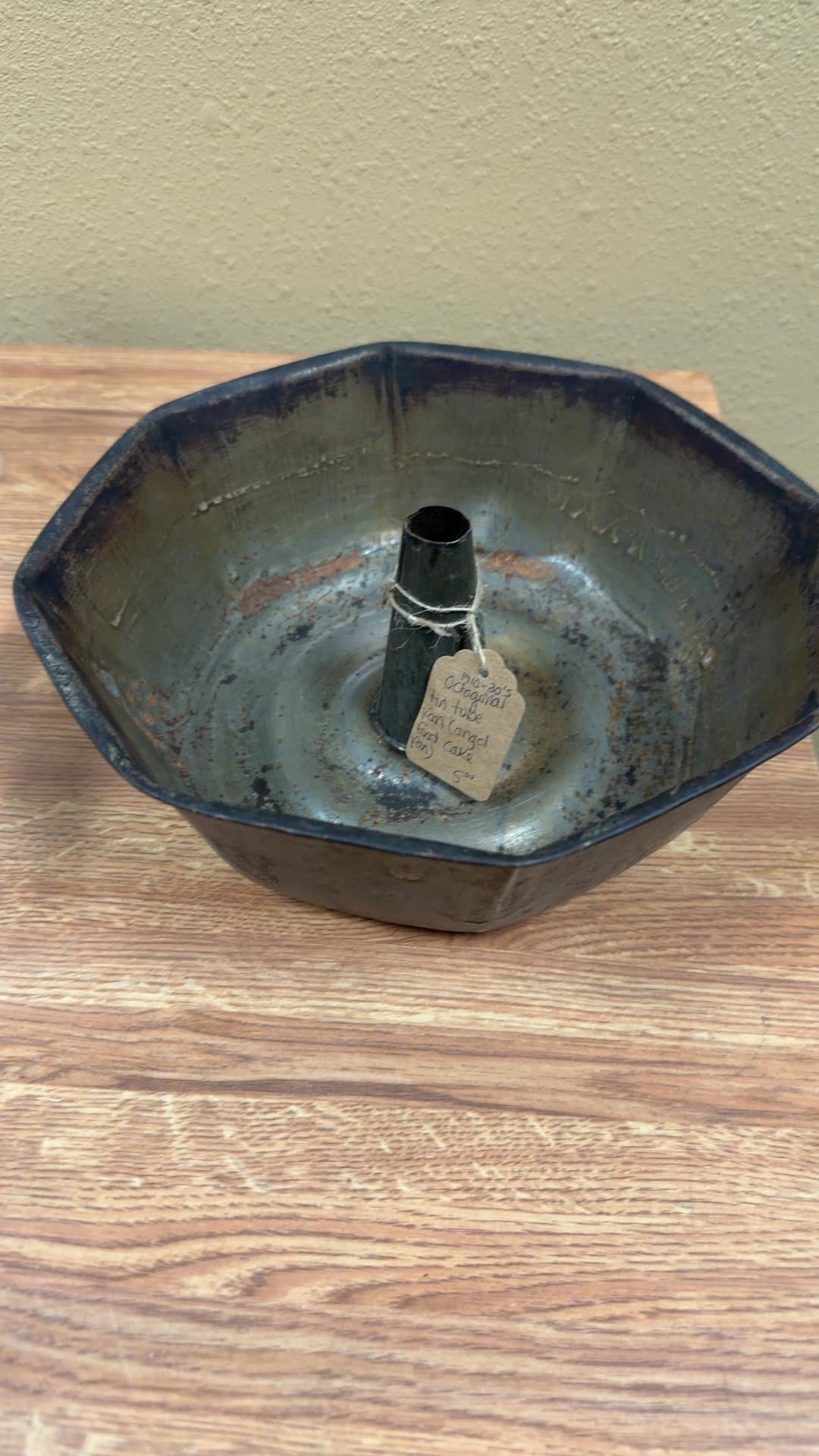 1910s Octagonal Tin Tube Pan - Image 1