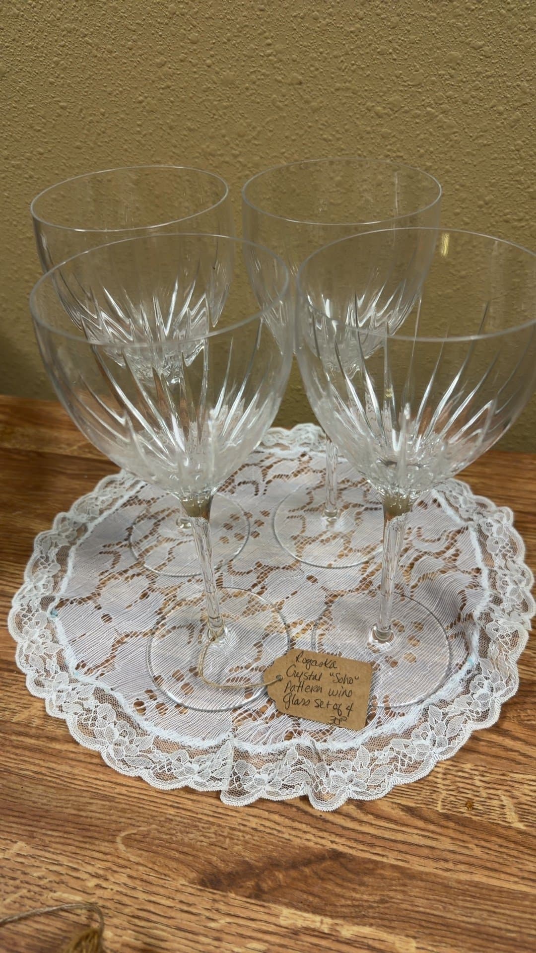 Rogaska Crystal 'Soho' Pattern Wine Glass Set of 4 - Image 1