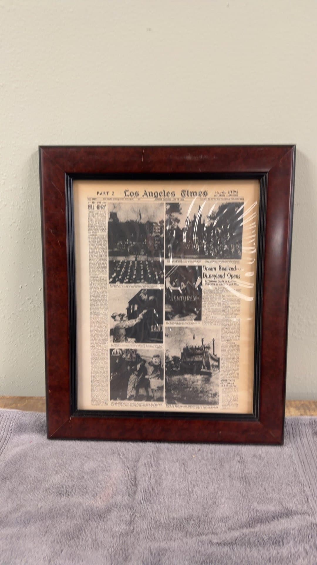 Framed Los Angeles Times Disneyland Opening Page - Image 1