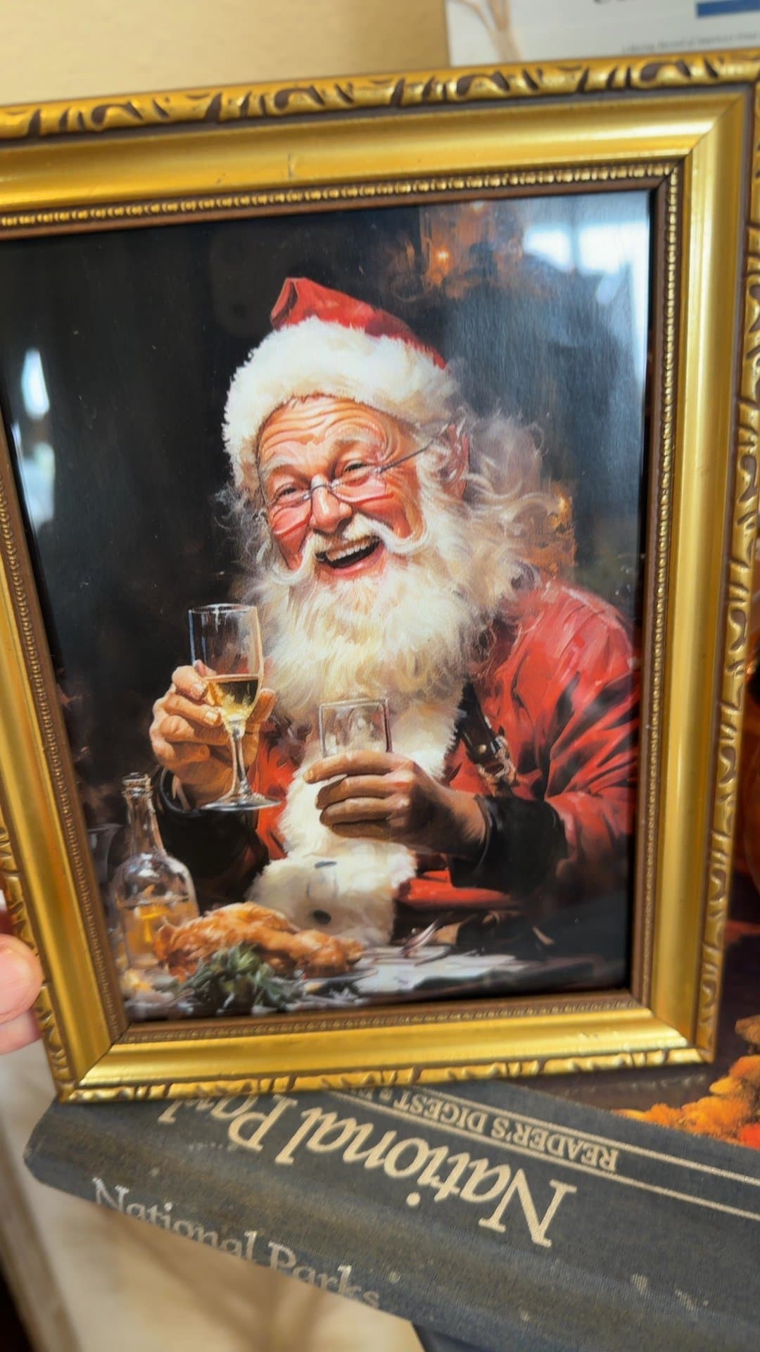 Framed Santa Claus Christmas Picture - Image 1