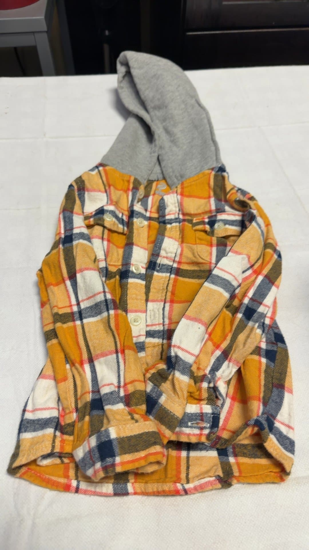 Wonder Nation Toddler Yellow Plaid Hooded Flannel - Image 1