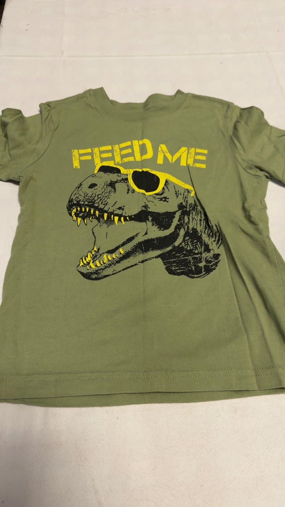 Wonder Nation Boys Dinosaur 'Feed Me' Tee XS 4-5 - Image 1