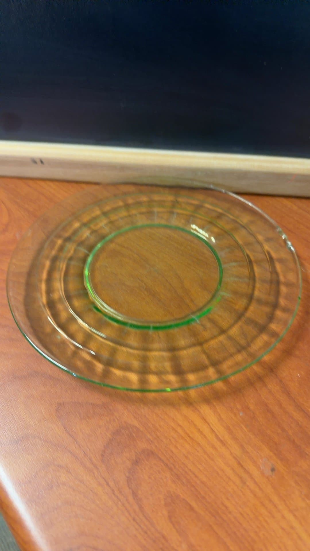 Depression Uranium Glass Plate - Image 1