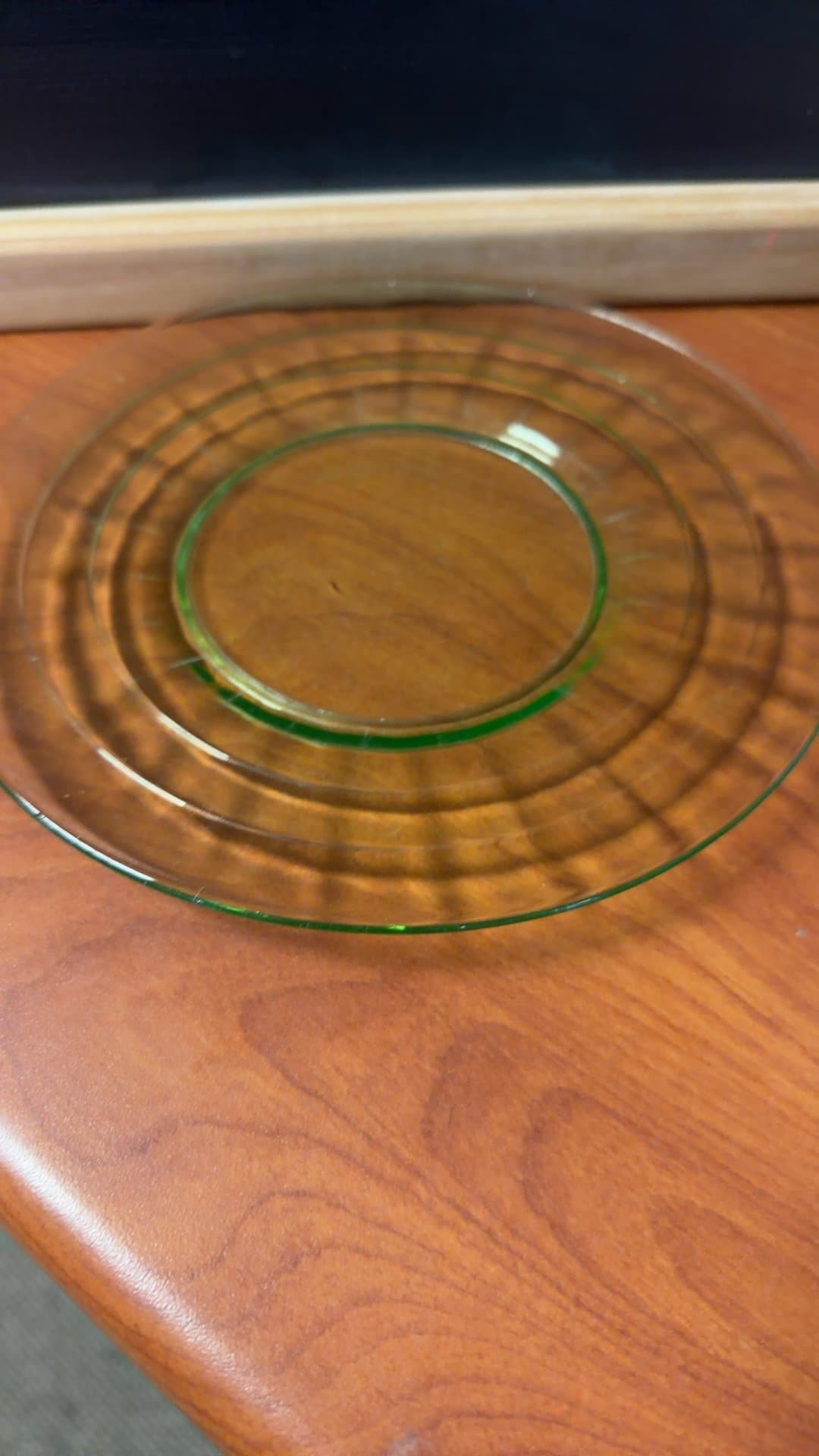 Depression Uranium Glass Plate - Image 1