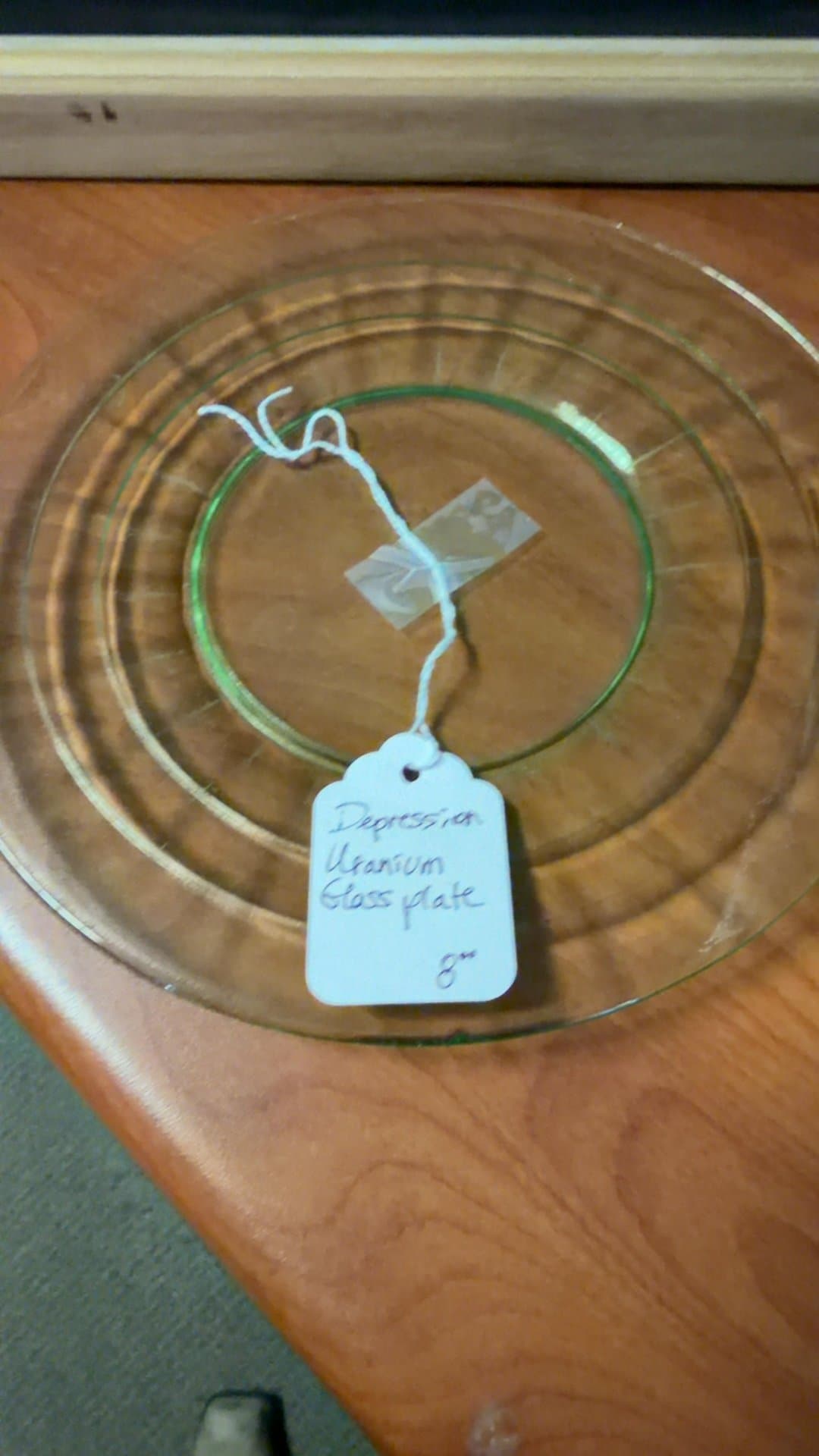 Depression Uranium Glass Plate - Image 1