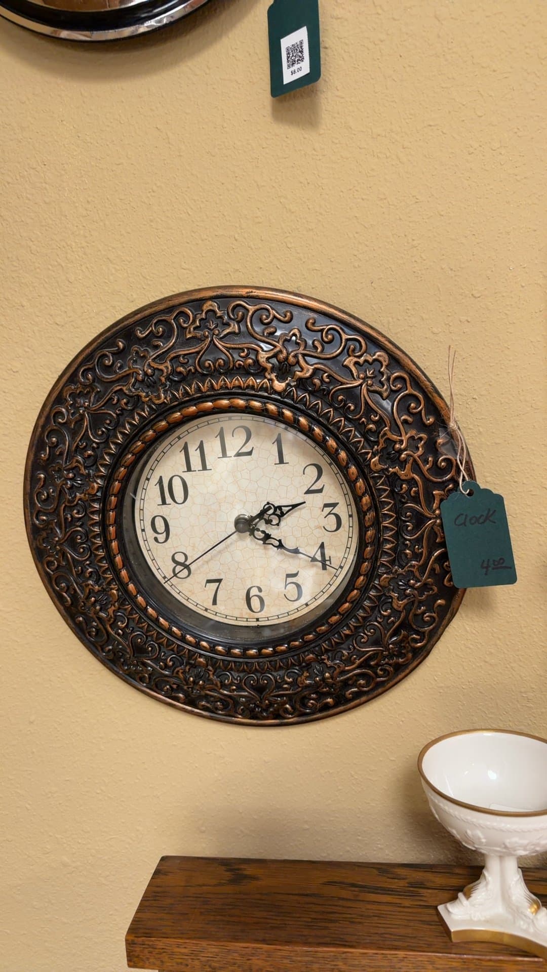 Ornate Wall Quartz Clock - Image 1