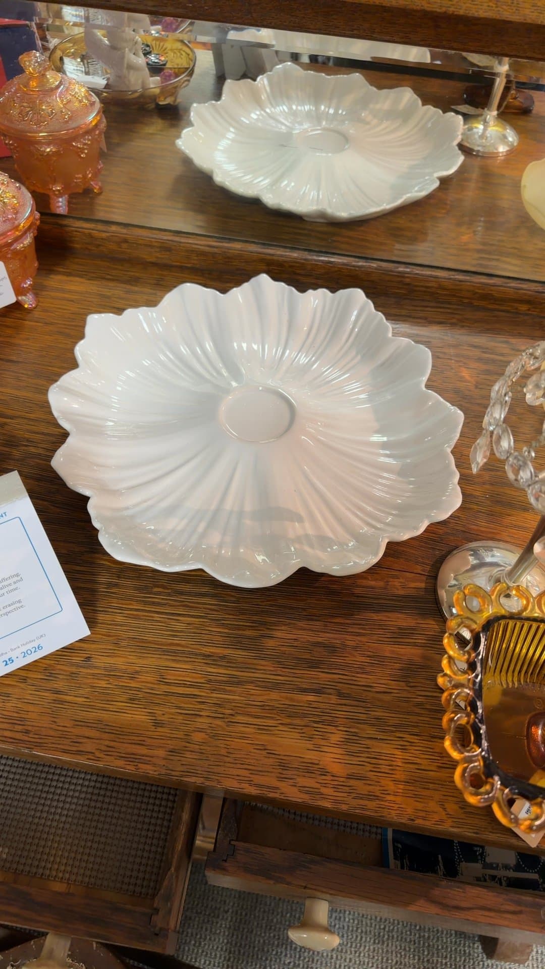 White Ceramic Decorative Bowl - Image 1