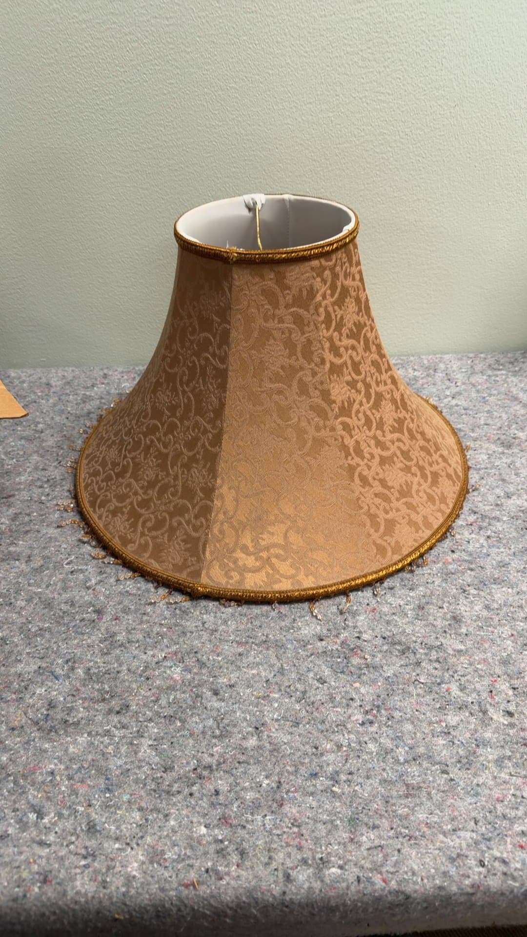 Decorative Fabric Lampshade with Gold Trim - Image 1