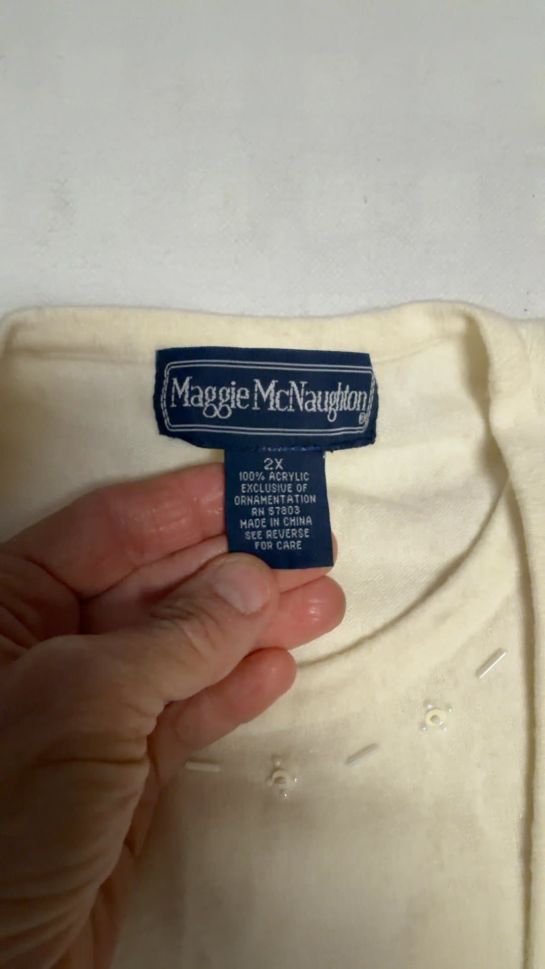 Maggie McNaughton Vintage Beaded Twinset, Size 2X - Image 1