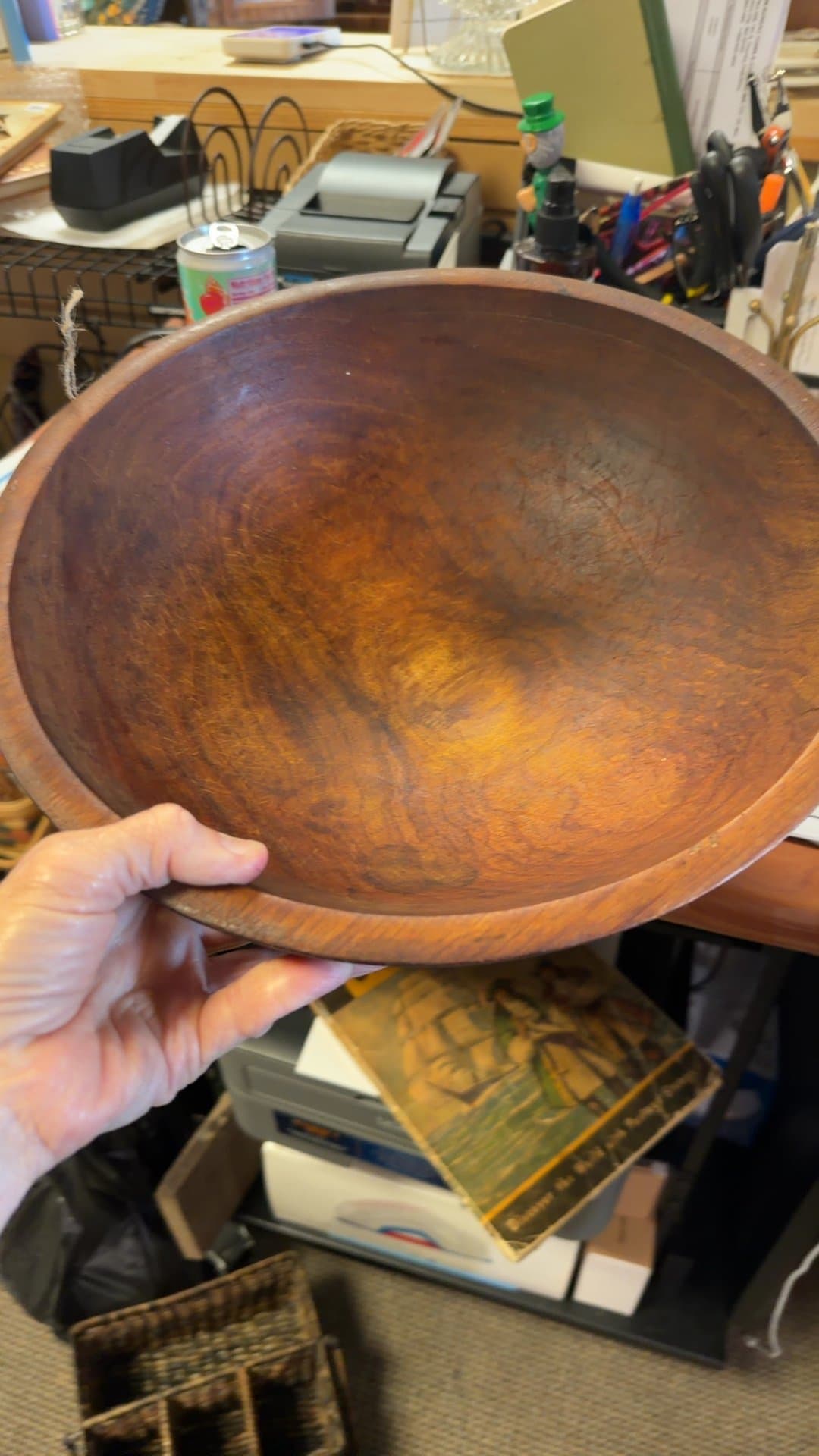Hand Turned Wooden Dough Bowl - Image 1