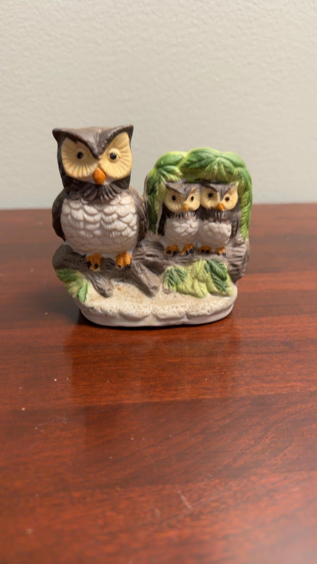 Ceramic Owl Family Figurine - Image 1