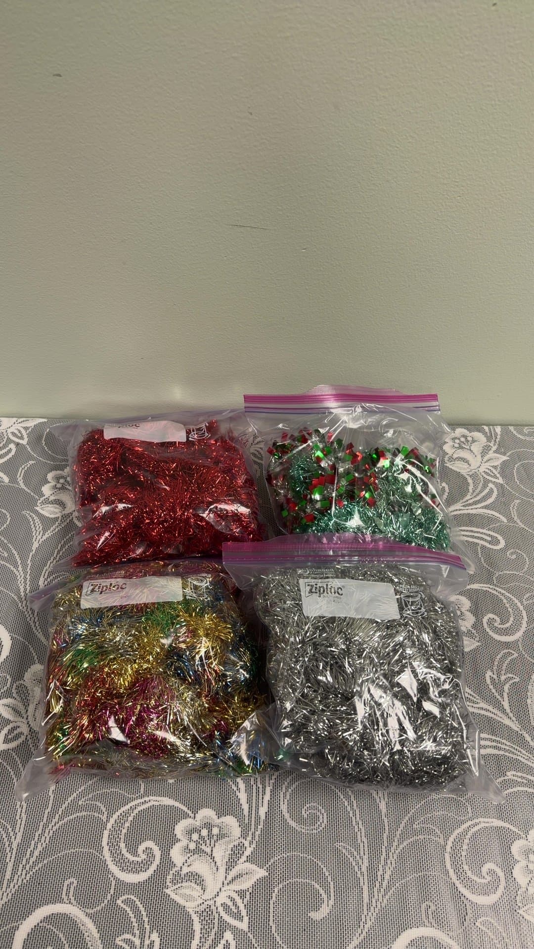 Assorted Metallic Tinsel Icicles Garland Lot - Image 1
