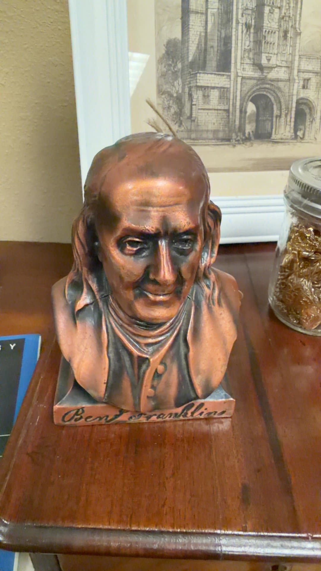 Benjamin Franklin Bust Coin Bank - Image 1