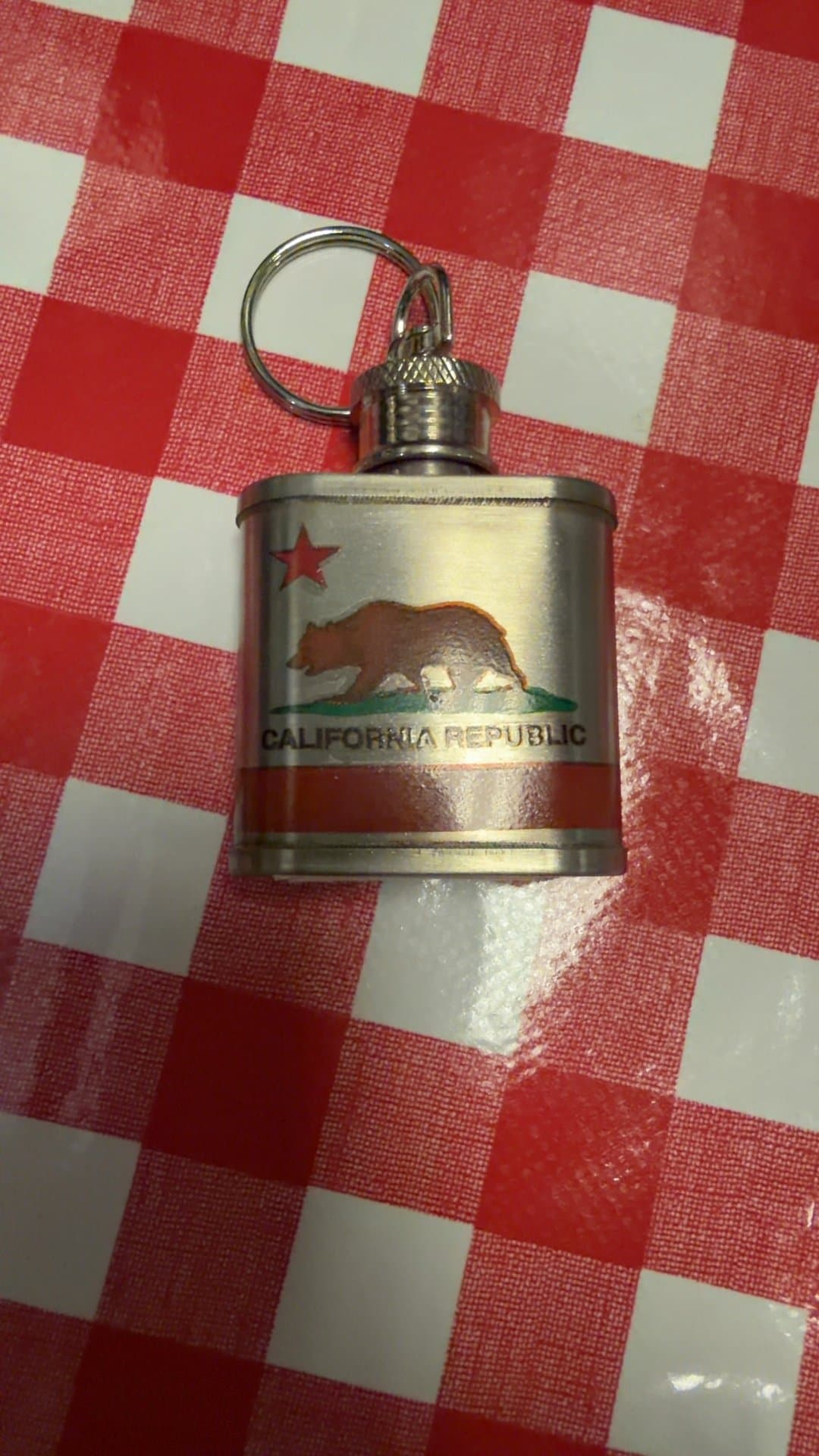 California Republic Mini Flask Keychain - Image 1