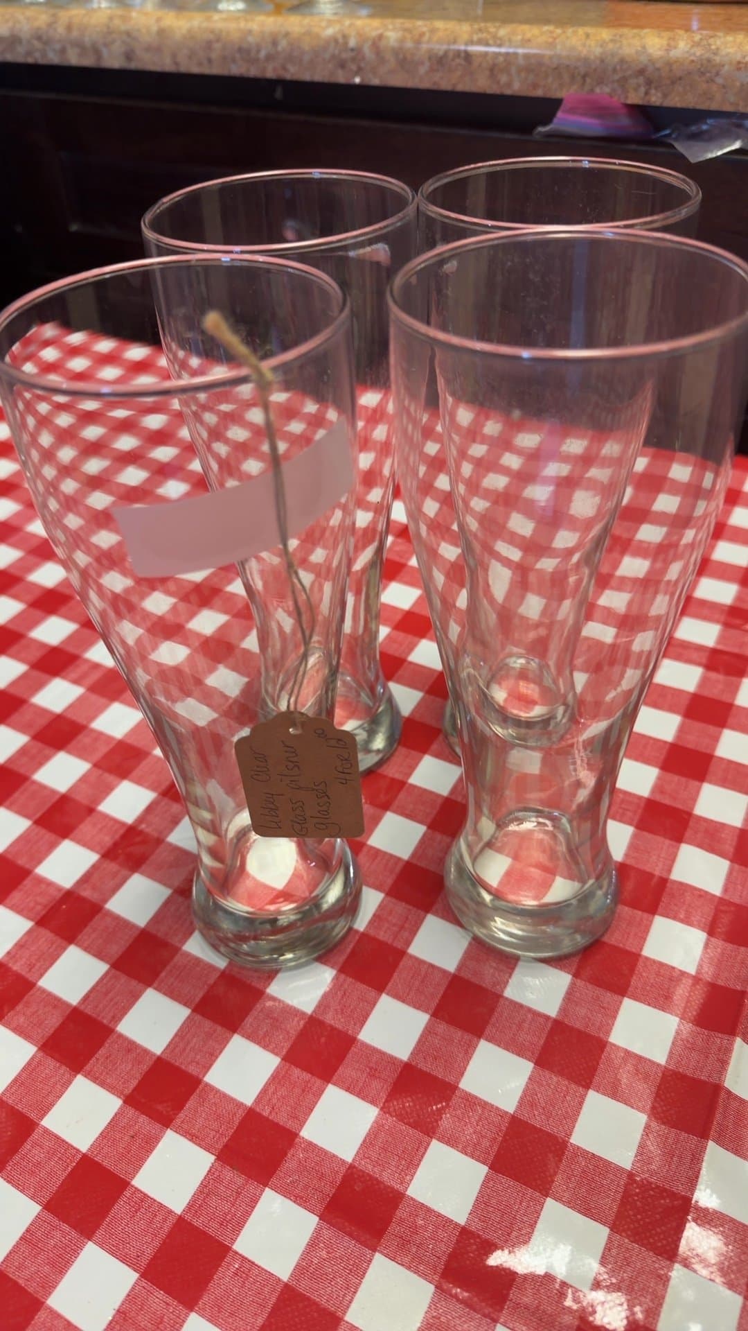 Libbey Clear Glass Pilsner Glasses Set of 4 - Image 1