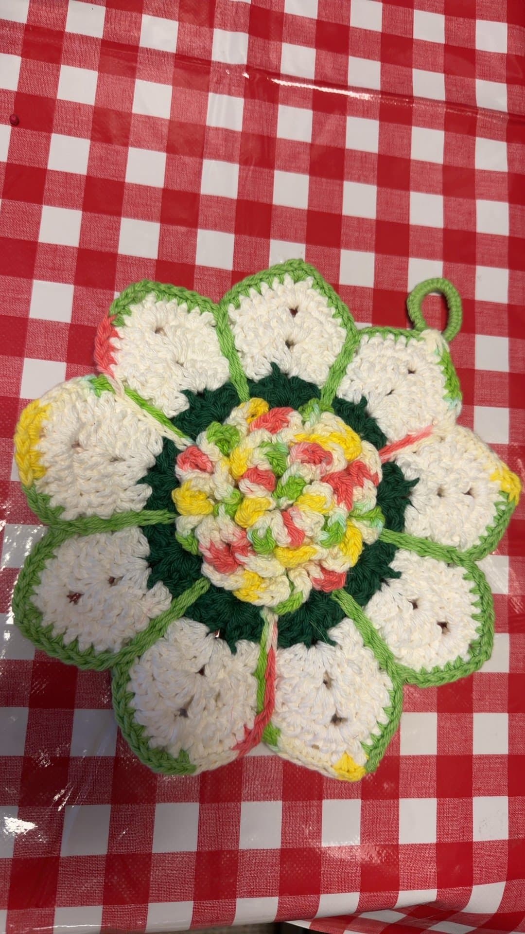 Crocheted Flower Pot Holder - Image 1