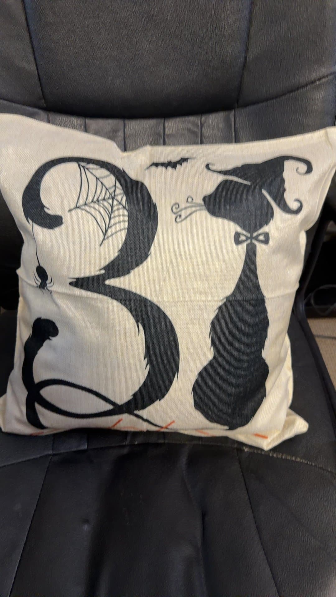 Halloween October 31 Black Cat Throw Pillow - Image 1