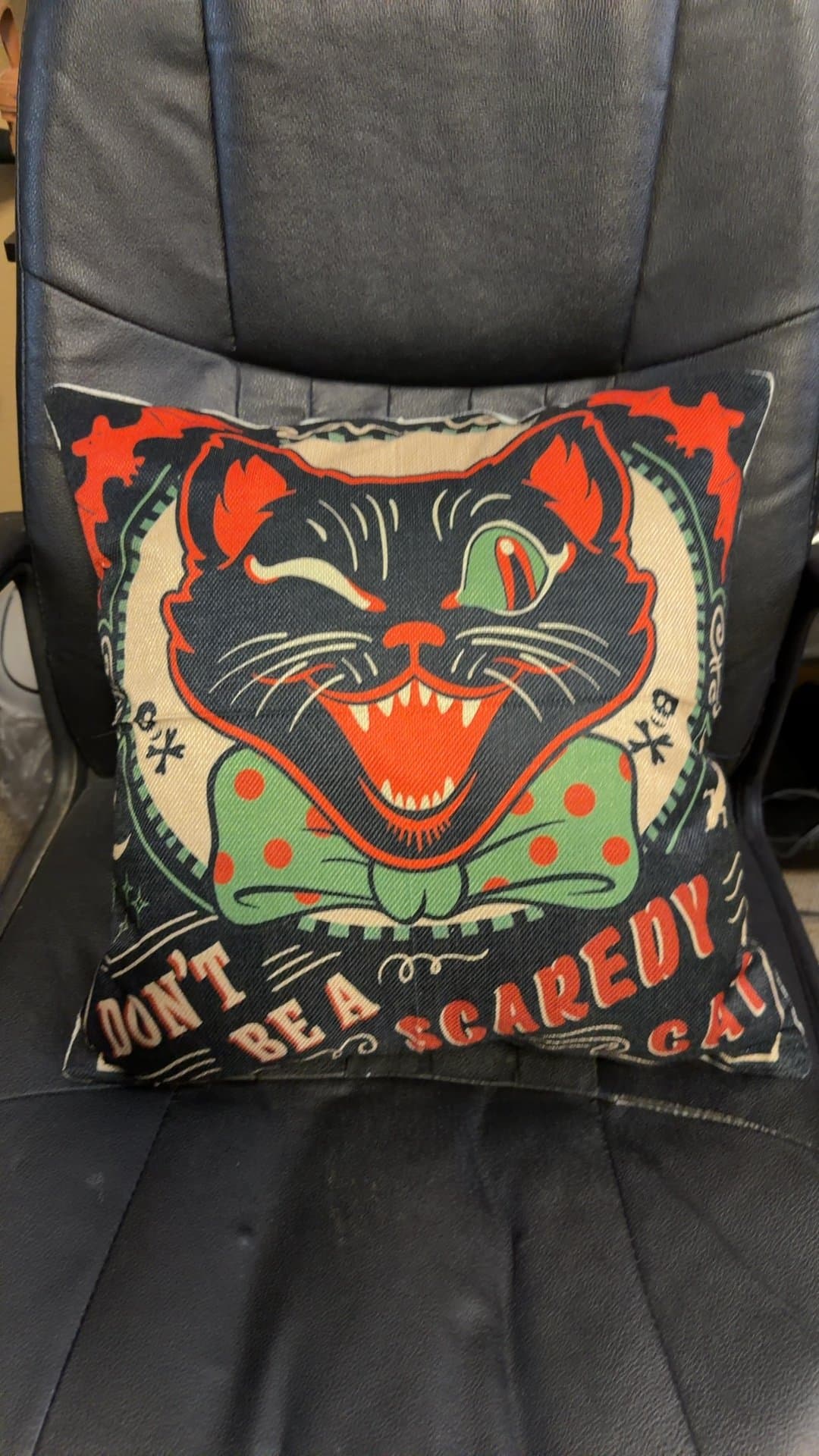 Vintage Halloween Black Cat Throw Pillow - Image 1