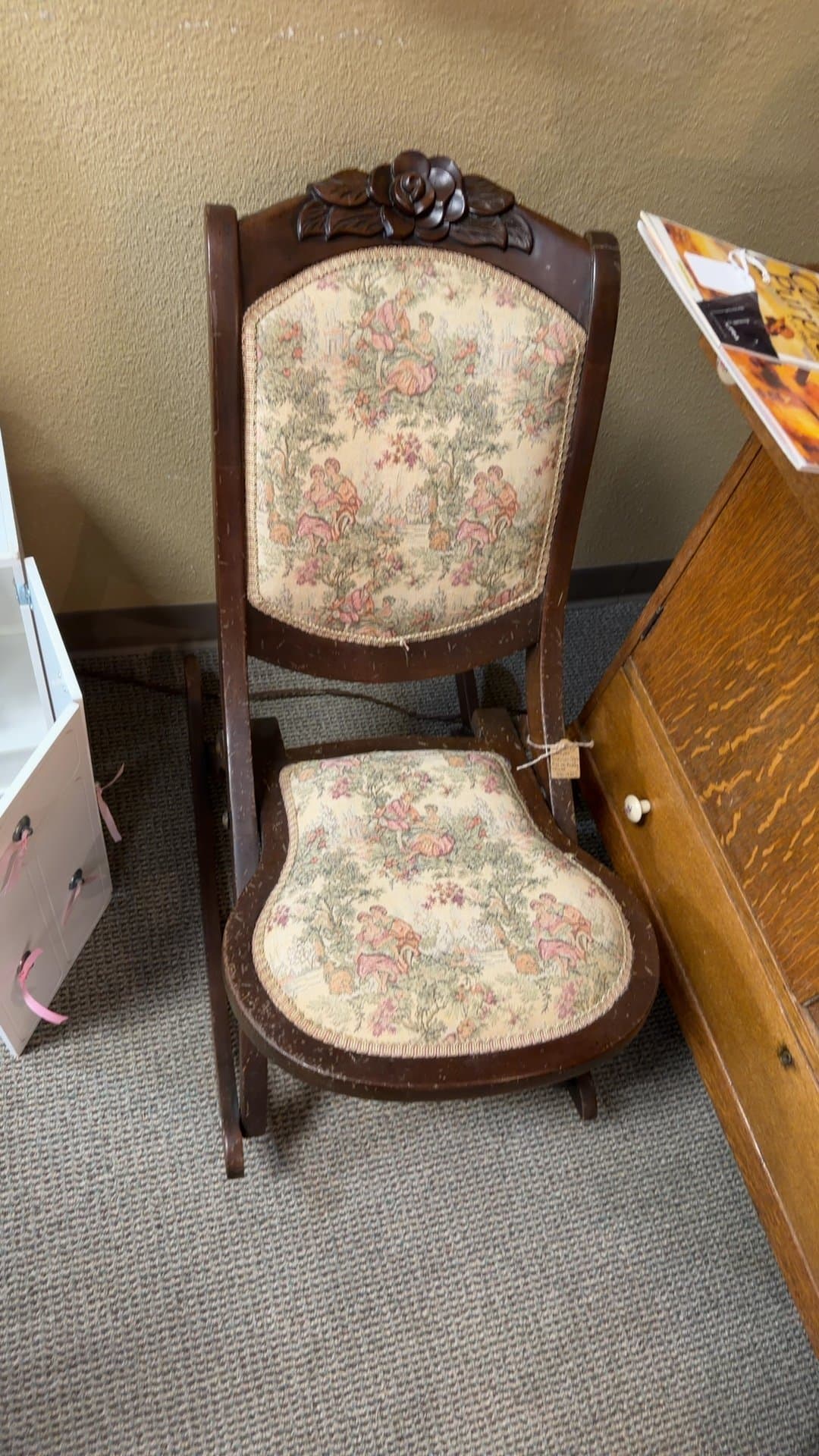 Antique Victorian-Style Folding Rocking Chair