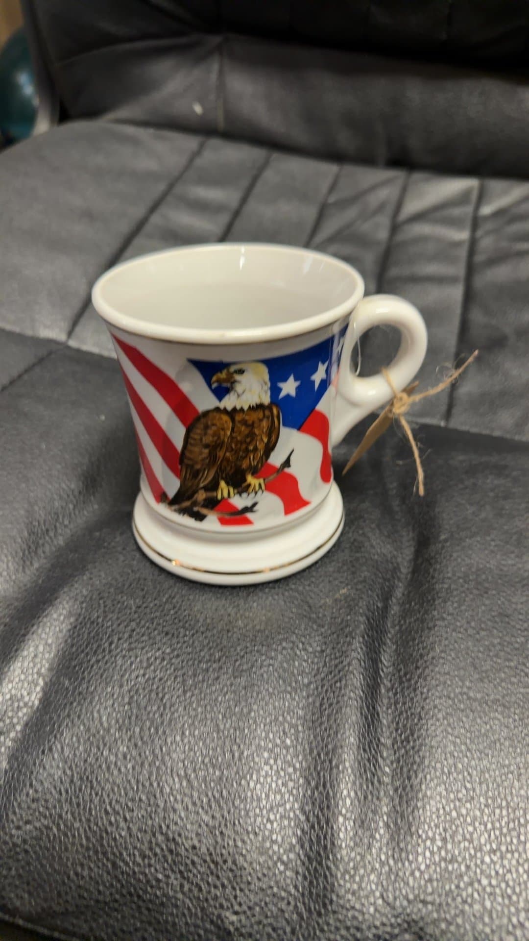 Patriotic Ceramic Mug with Eagle and Flag Design - Image 1