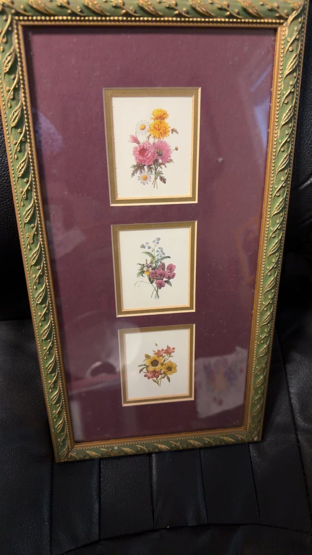 Triple Floral Print in Ornate Frame - Image 1