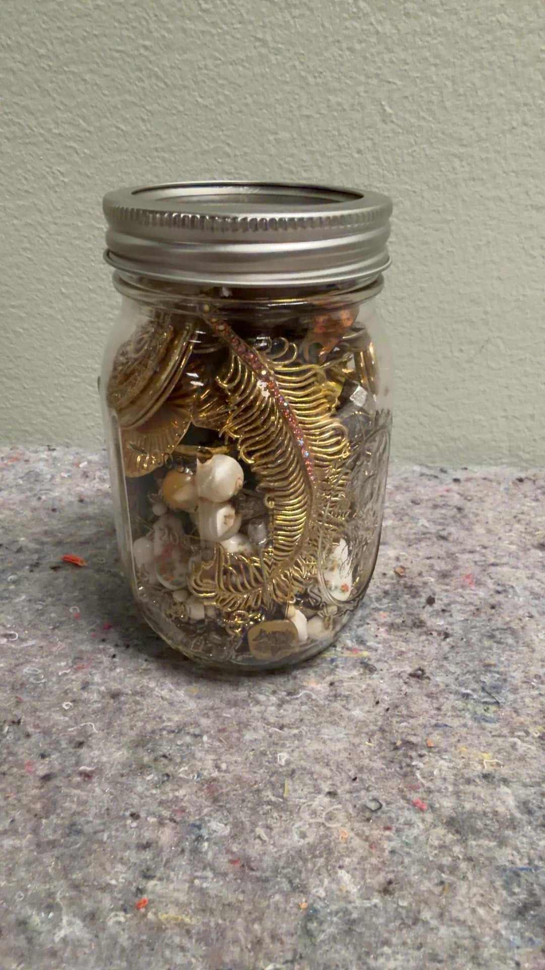 Jar of Mixed Costume Jewelry - Image 1