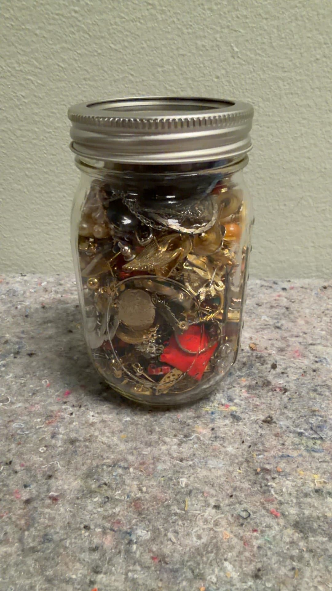Jar of Mixed Costume Jewelry - Image 1