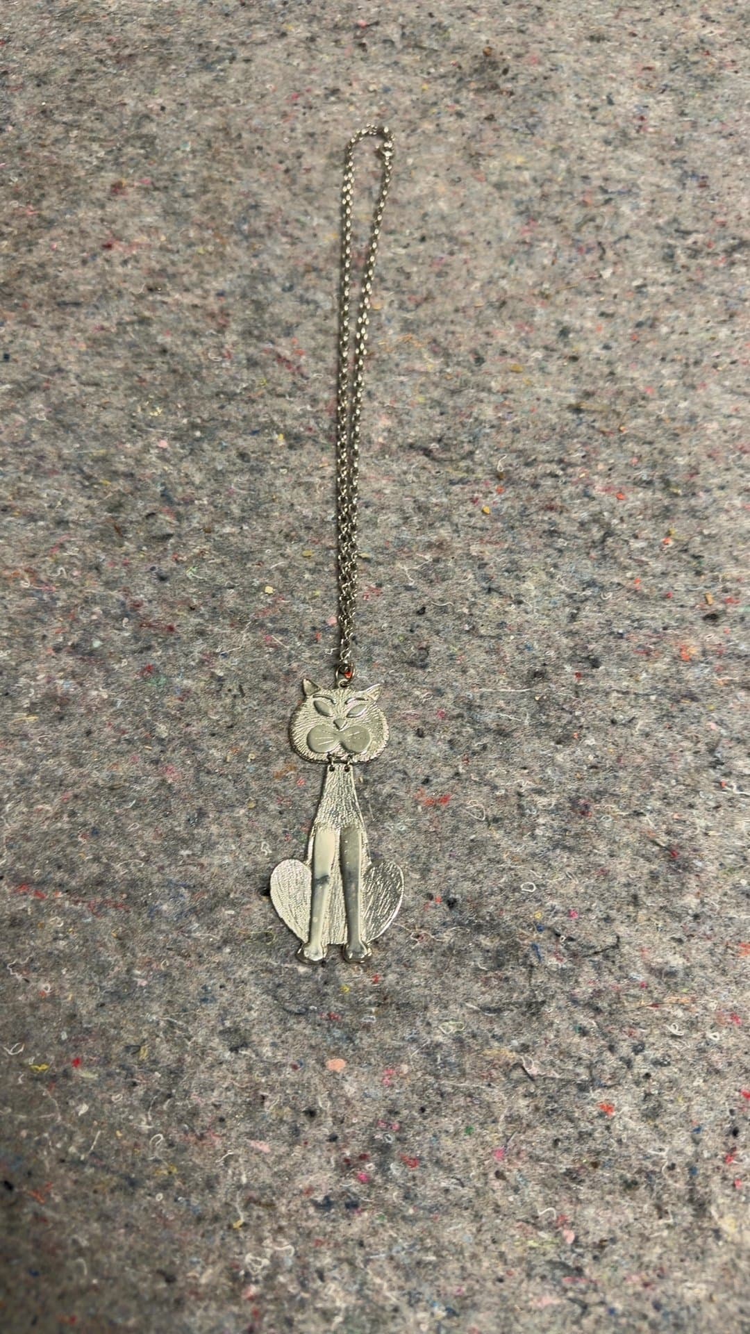 Silver Cat Pendant Necklace - Image 1