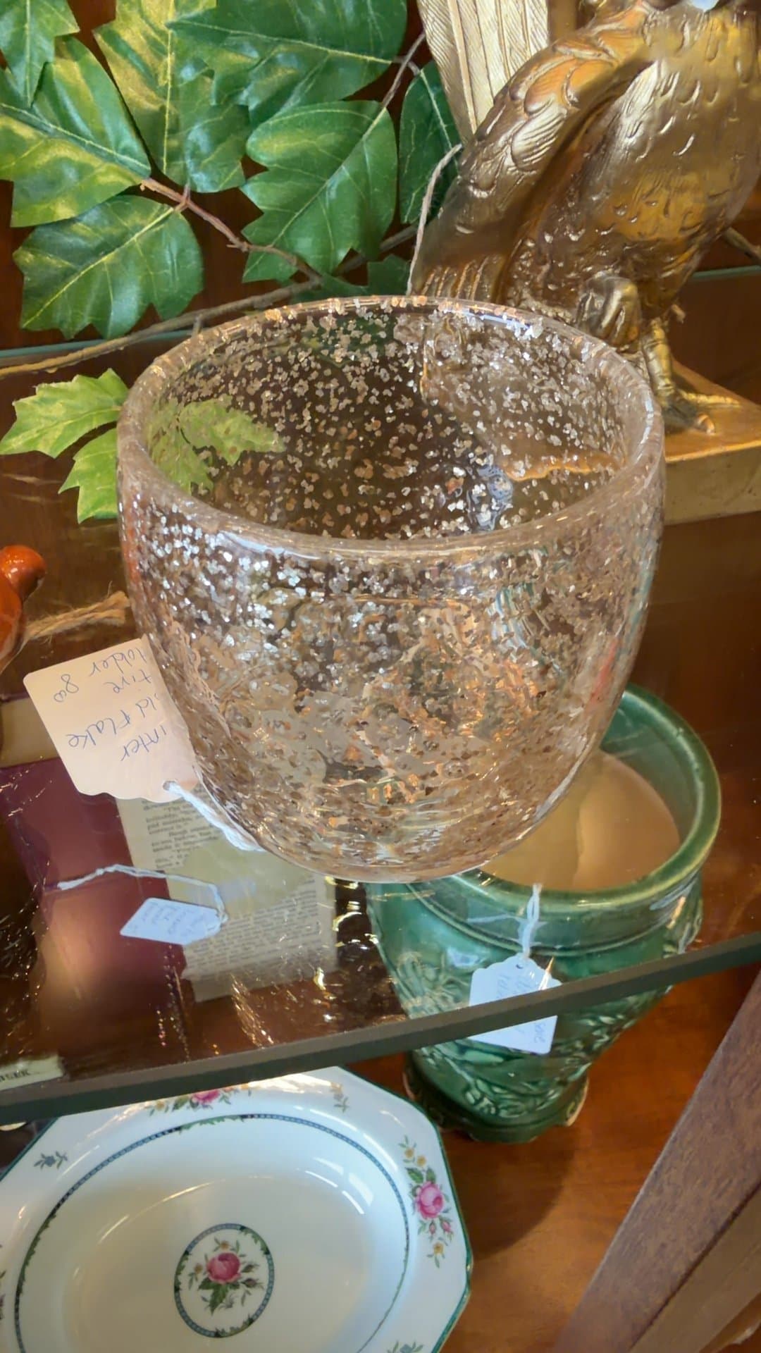 Winter Gold Flake Votive Holder - Image 1