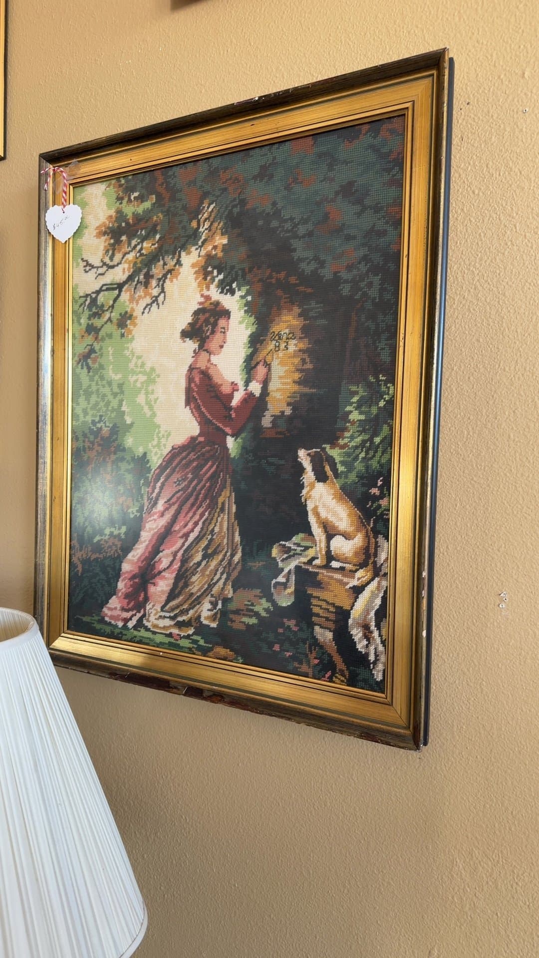 Vintage Needlepoint Picture Frame - Image 1