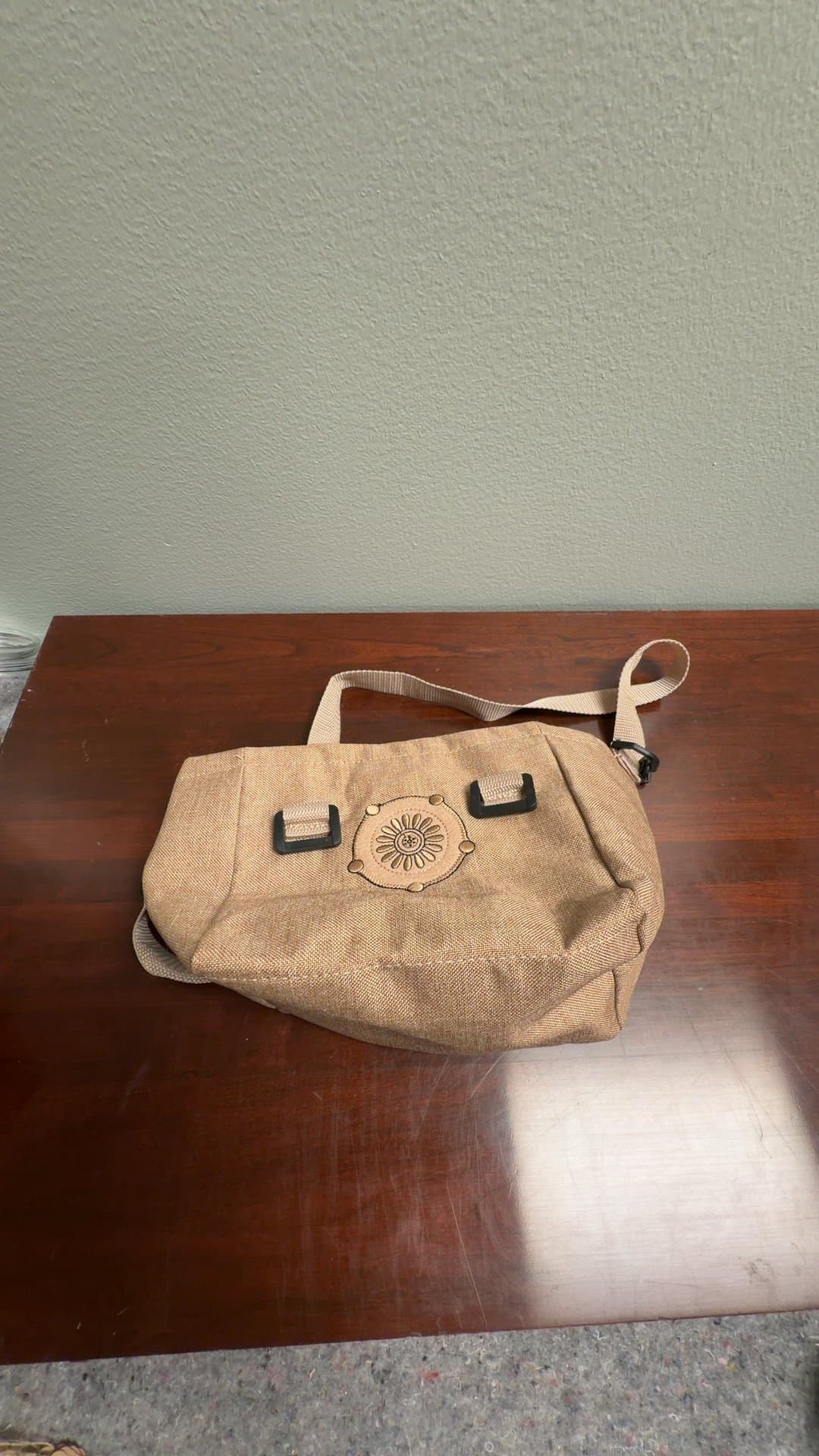 Beige Canvas Satchel Bag - Image 1