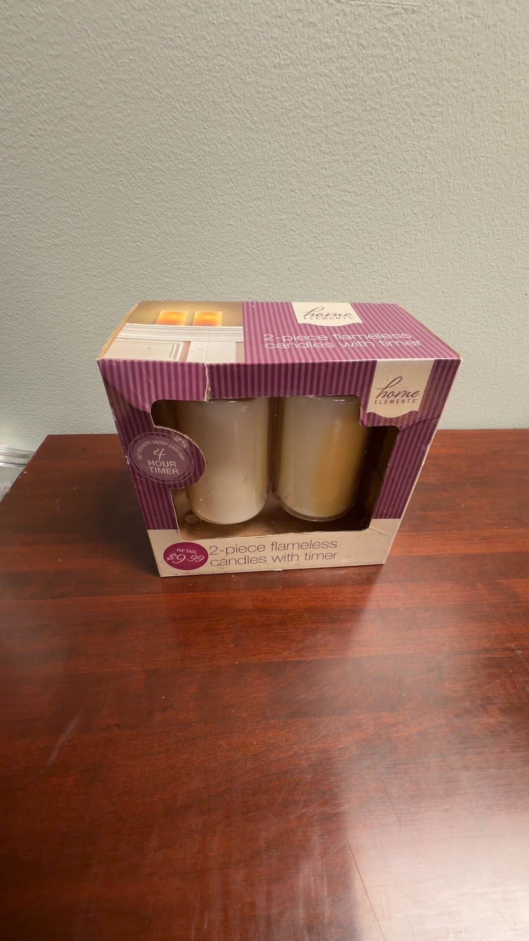Home Elements 2-Piece Flameless Candles with Timer - Image 1