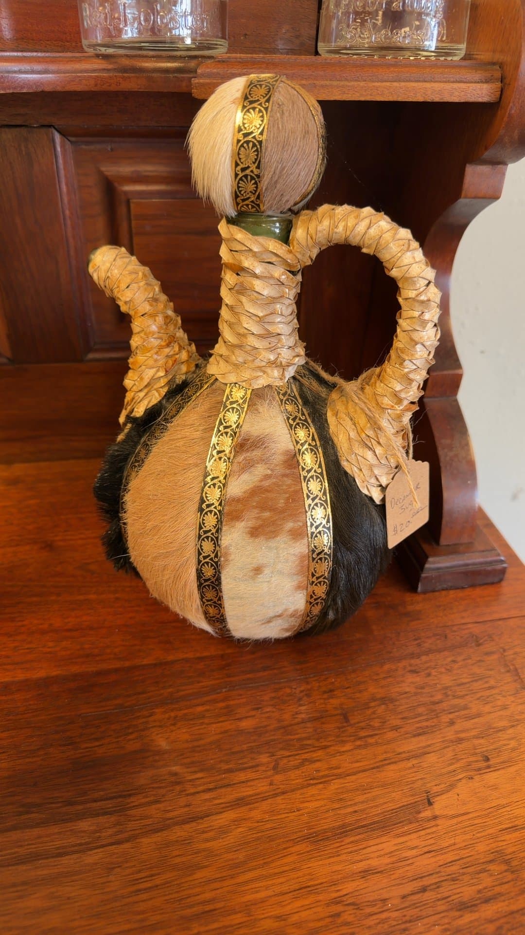 Vintage Decorative Earthenware Decanter - Image 1