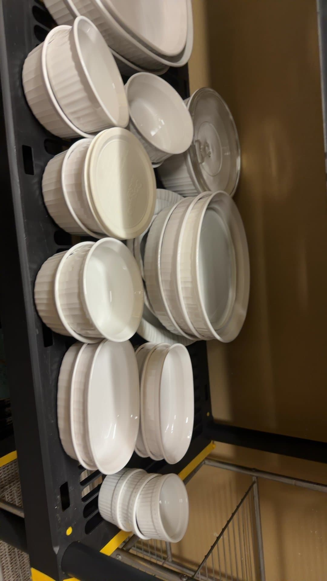 CorningWare White Ceramic Bakeware Set 92 1/2 Quart w/lid-1, casserole dish w/lid large -1, oval casserole dish-5, small bowl-5, quiche/tart pan 10 inch -3, oval platter 12 inch-1, oval platter 15 inch-1 serving platter-1 - Image 1