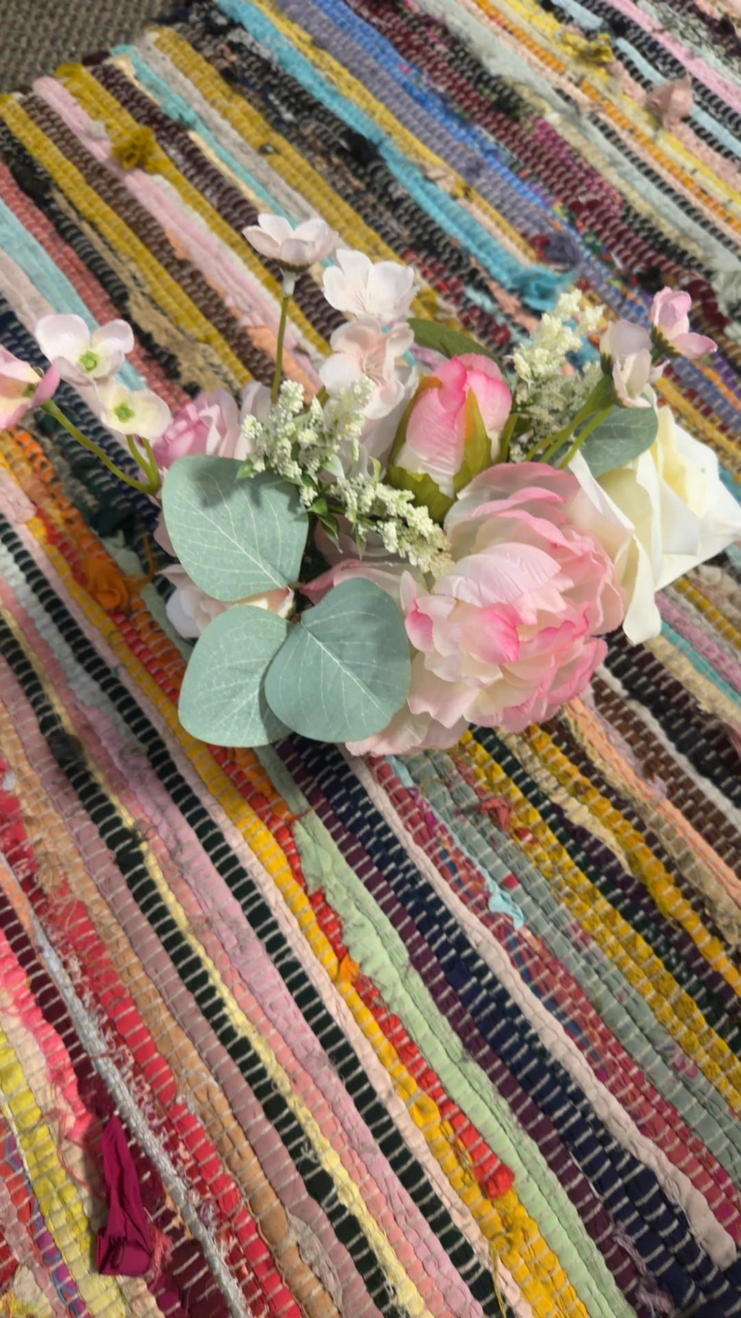 Artificial Flower Arrangement in Ceramic Vase - Image 1