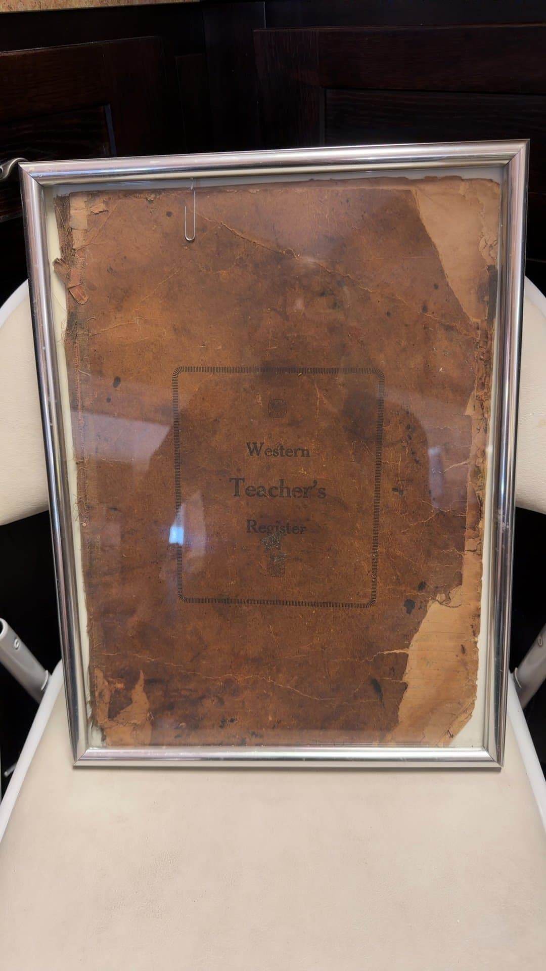 Framed Western Teacher's Register - Image 1
