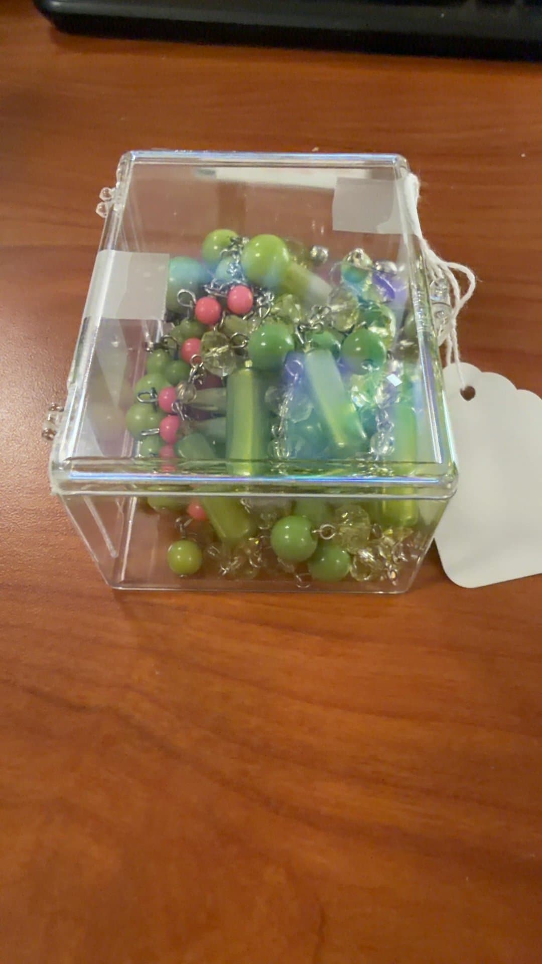 Colorful Beaded Necklace in Clear Box - Image 1