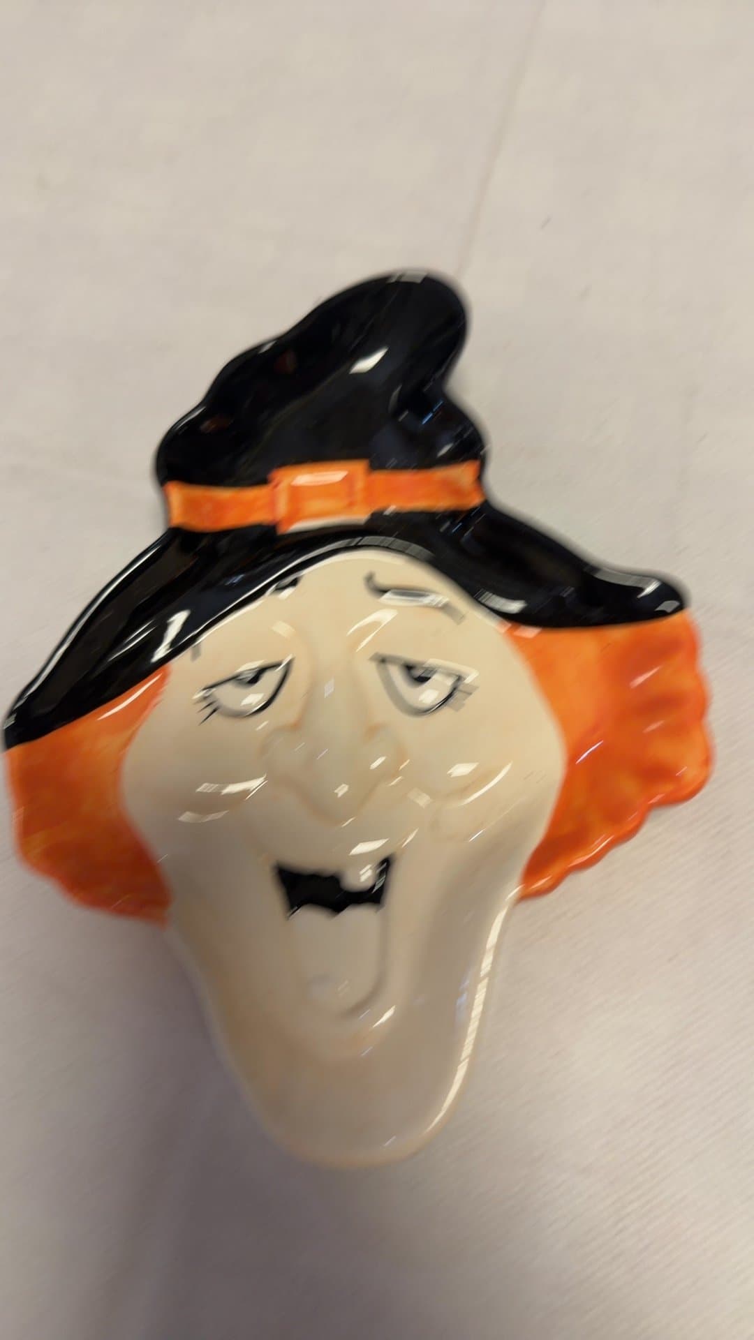 Vintage Norcrest Ceramic Halloween Witch Spoon Rest - Image 1